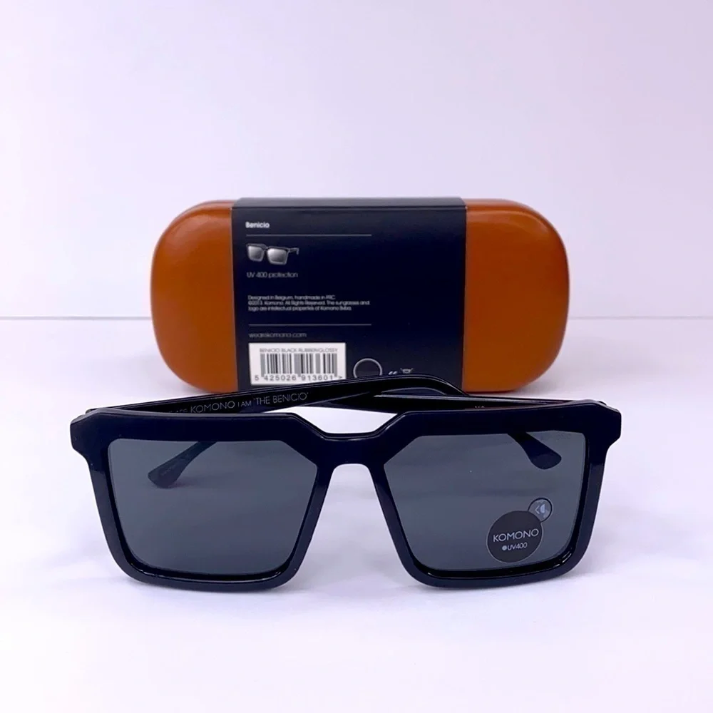 KOMONO sunglasses Benicio Black Rubber Glossy New Sunglasses